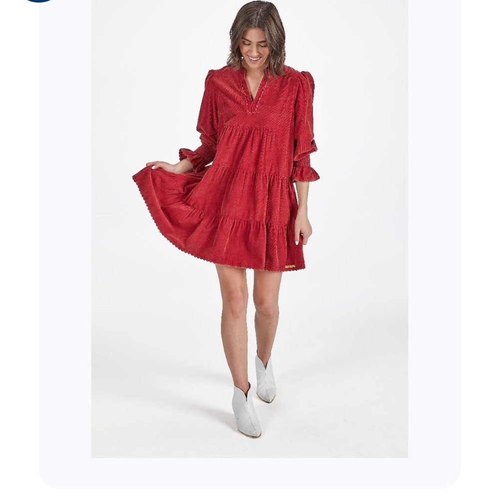Women’s corduroy dress red medium nwt simply southern